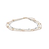 Thumbnail Image 0 of Three-Strand Diamond-Cut Beaded Chain Anklet in 14K Tri-Tone Gold – 10”