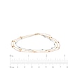 Thumbnail Image 2 of Three-Strand Diamond-Cut Beaded Chain Anklet in 14K Tri-Tone Gold – 10”