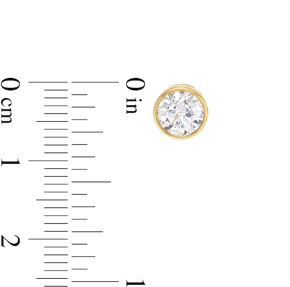 2 CT. T.w. Certified Lab-Grown Diamond Bezel-Set Solitaire Stud Earrings in 14K Gold (F/Si2)