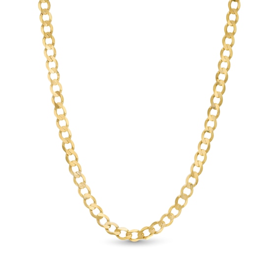 5.0mm Diamond-Cut Curb Chain Necklace in Solid 10K Gold - 22"