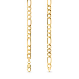 Main Image 2 of 6.6mm Figaro Chain Necklace in Solid 10K Gold - 22”