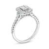 Thumbnail Image 3 of 1-1/4 CT. T.W. Emerald and Baguette-Cut Diamond Art Deco Engagement Ring in 14K White Gold