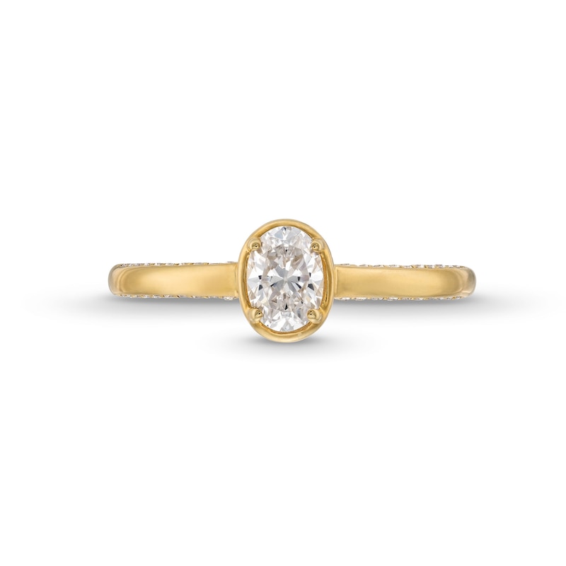 1/2 CT. T.W. Oval Diamond Solitaire Engagement Ring in 14K Gold