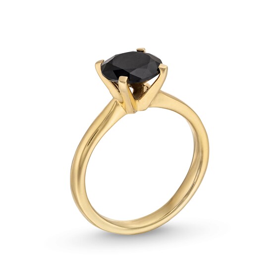 CT. Black Diamond Solitaire Ring in 14K Gold