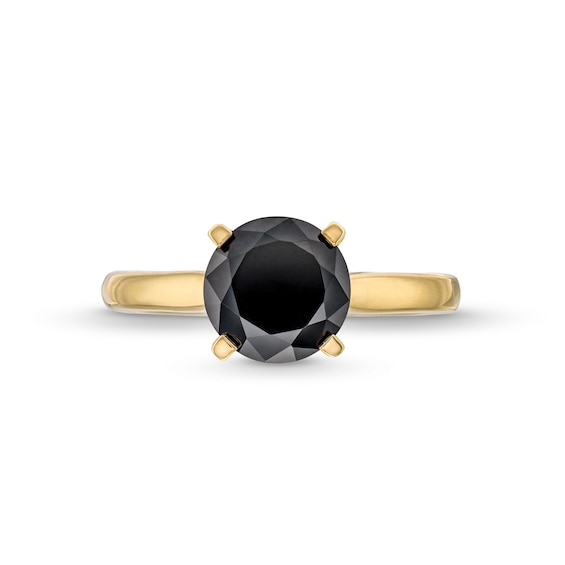 CT. Black Diamond Solitaire Ring in 14K Gold