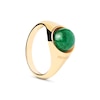 Thumbnail Image 0 of PDPAOLA™ at Zales 8.0mm Green Aventurine Solitaire Ring in Sterling Silver with 18K Gold Plate