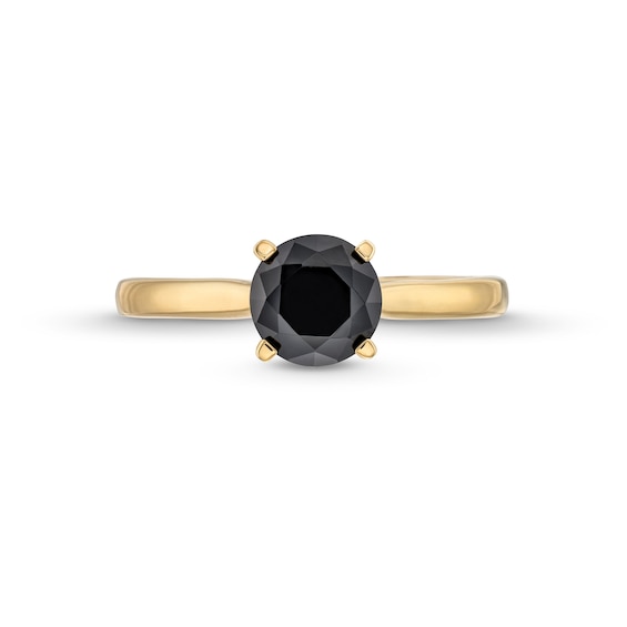 1 CT. Black Diamond Solitaire Ring in 14K Gold