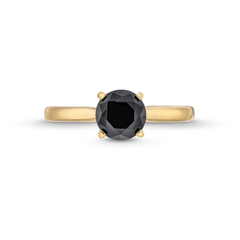 1 CT. Black Diamond Solitaire Ring in 14K Gold