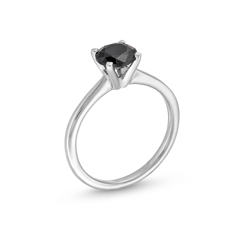 1 CT. Black Diamond Solitaire Ring in 14K White Gold