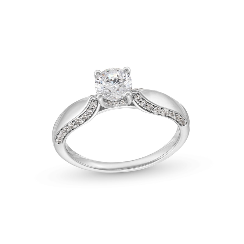 1 CT. T.W. Diamond Pinched Shank Engagement Ring in 14K White Gold