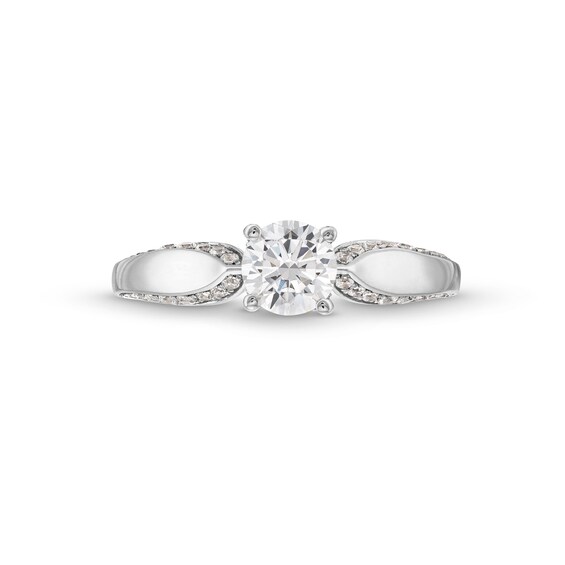 1 CT. T.w. Diamond Pinched Shank Engagement Ring in 14K White Gold