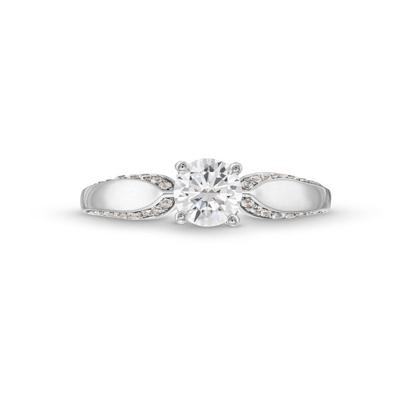 1 CT. T.W. Diamond Pinched Shank Engagement Ring in 14K White Gold