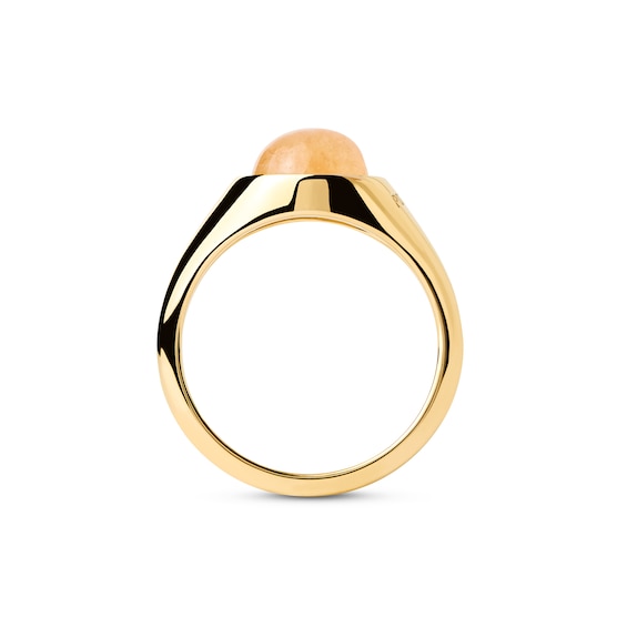 PDPAOLAâ¢ at Zales ICONS 8.0mm Aventurine Solitaire Ring in Sterling Silver with 18K Gold Plate