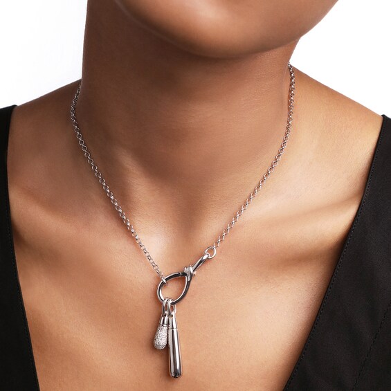 PDPAOLAâ¢ at Zales ICONS Teardrop Stackable Hoop Earring and Necklace Charm in Sterling Silver