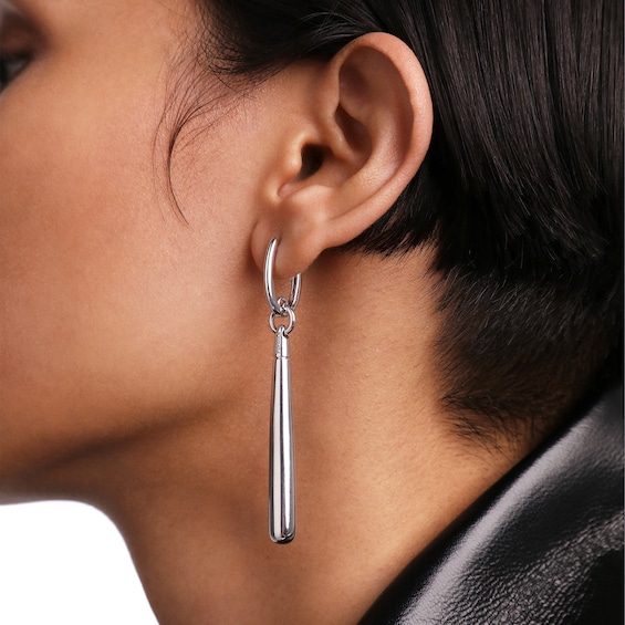 PDPAOLA™ at Zales ICONS Large Teardrop Dangle Single Hoop Earring in Sterling Silver