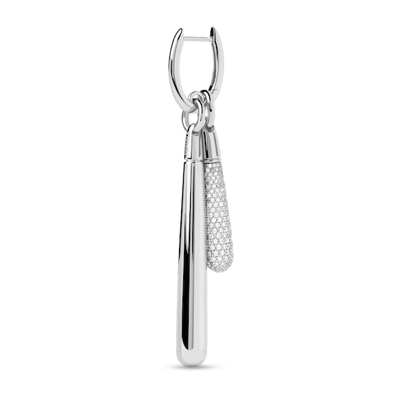 PDPAOLA™ at Zales ICONS Large Teardrop Dangle Single Hoop Earring in Sterling Silver