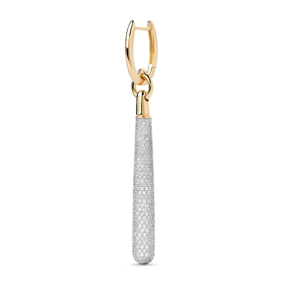 PDPAOLAâ¢ at Zales ICONS Cubic Zirconia Large Teardrop Dangle Single Hoop Earring in Sterling Silver with 18K Gold Plate