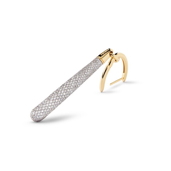PDPAOLAâ¢ at Zales ICONS Cubic Zirconia Large Teardrop Dangle Single Hoop Earring in Sterling Silver with 18K Gold Plate