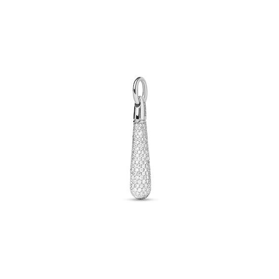 PDPAOLAâ¢ at Zales ICONS Cubic Zirconia Medium Teardrop Stackable Hoop Earring and Necklace Charm in Sterling Silver