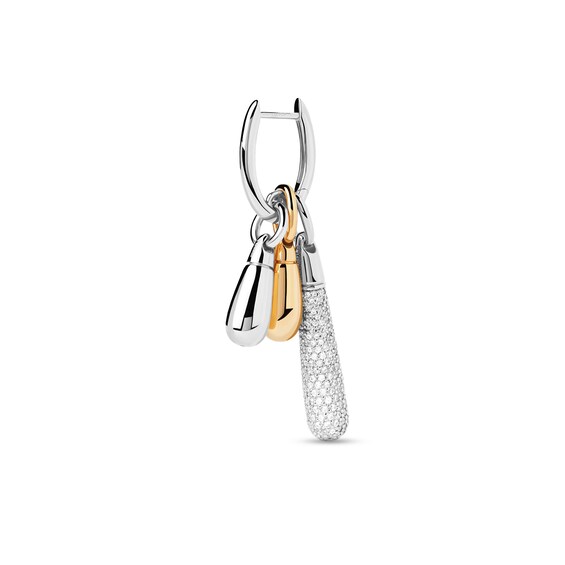 PDPAOLAâ¢ at Zales ICONS Cubic Zirconia Medium Teardrop Stackable Hoop Earring and Necklace Charm in Sterling Silver