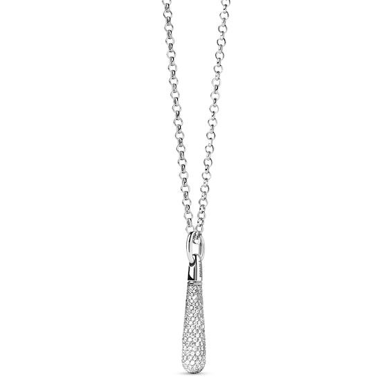 PDPAOLAâ¢ at Zales ICONS Cubic Zirconia Medium Teardrop Stackable Hoop Earring and Necklace Charm in Sterling Silver
