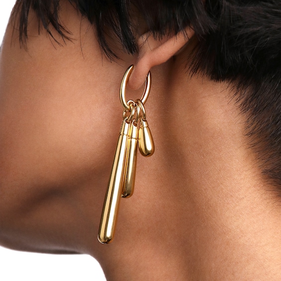 PDPAOLAâ¢ at Zales ICONS Large Teardrop Dangle Single Hoop Earring in Sterling Silver with 18K Gold Plate