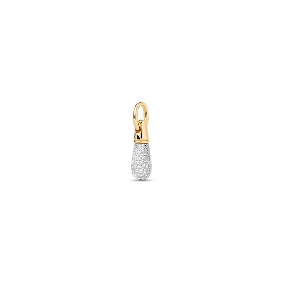 PDPAOLAâ¢ at Zales ICONS Cubic Zirconia Small Drop Hoop Earring and Necklace Charm in Sterling Silver with Gold Plate