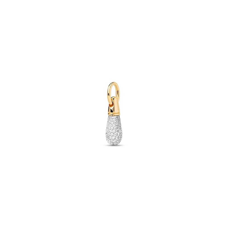 Main Image 1 of PDPAOLA™ at Zales ICONS Cubic Zirconia Small Drop Hoop Earring and Necklace Charm in Sterling Silver with Gold Plate