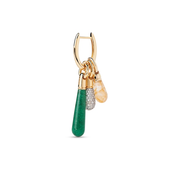 PDPAOLAâ¢ at Zales ICONS Cubic Zirconia Small Drop Hoop Earring and Necklace Charm in Sterling Silver with Gold Plate