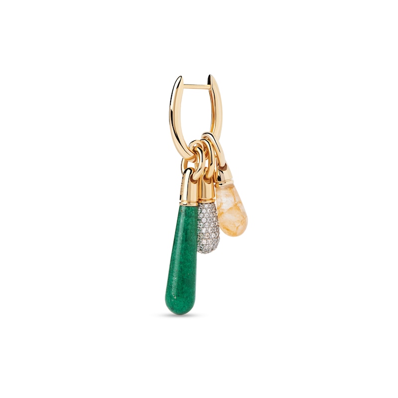 Main Image 4 of PDPAOLA™ at Zales ICONS Cubic Zirconia Small Drop Hoop Earring and Necklace Charm in Sterling Silver with Gold Plate