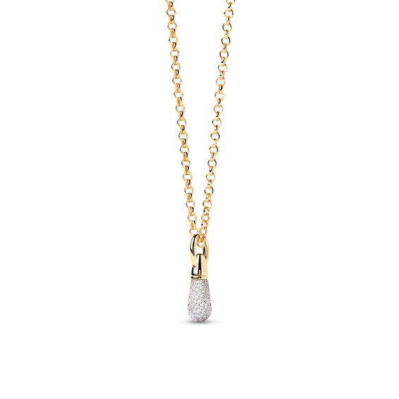 PDPAOLAâ¢ at Zales ICONS Cubic Zirconia Small Drop Hoop Earring and Necklace Charm in Sterling Silver with Gold Plate