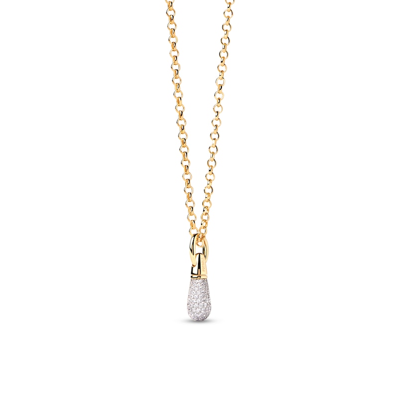 Main Image 5 of PDPAOLA™ at Zales ICONS Cubic Zirconia Small Drop Hoop Earring and Necklace Charm in Sterling Silver with Gold Plate