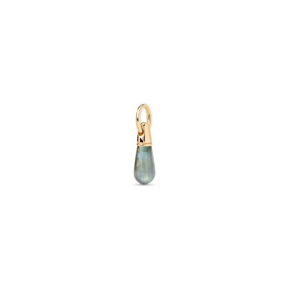 PDPAOLA⢠at Zales ICONS Labradorite Small Teardrop Hoop Earring and Necklace Charm in Sterling Silver with Gold Plate