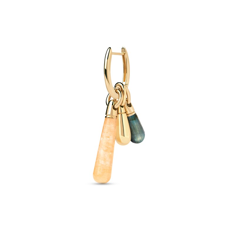 Main Image 3 of PDPAOLA™ at Zales ICONS Labradorite Small Teardrop Hoop Earring and Necklace Charm in Sterling Silver with Gold Plate