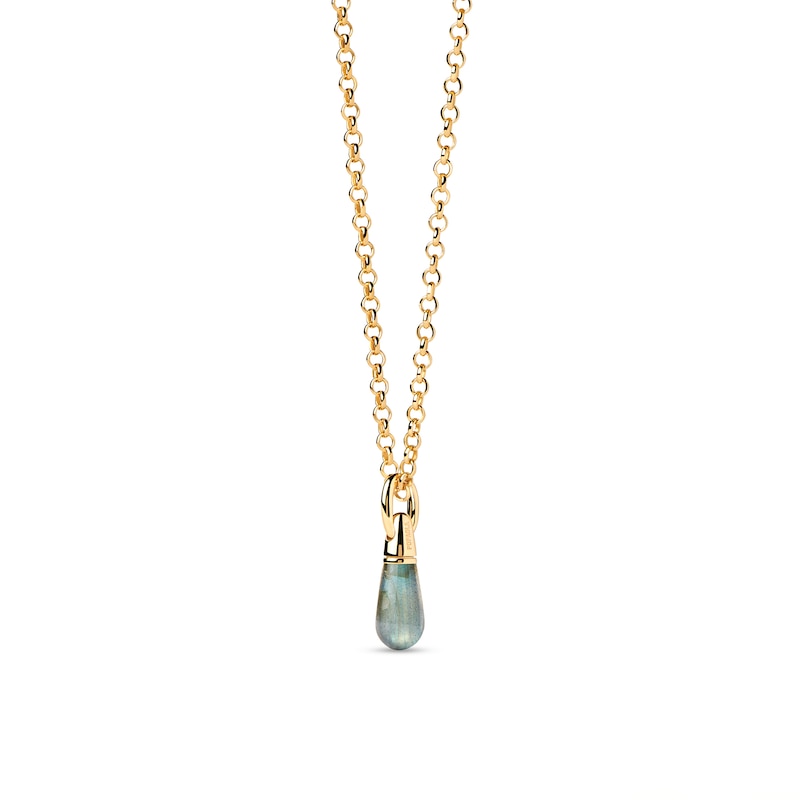 PDPAOLA™ at Zales Labradorite Small Teardrop Hoop Earring and Necklace Charm in Sterling Silver with 18K Gold Plate