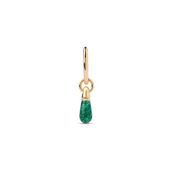 PDPAOLAâ¢ at Zales ICONS Aventurine Small Teardrop Dangle Single Hoop Earring in Sterling Silver with 18K Gold Plate
