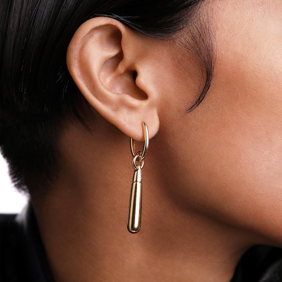 PDPAOLAâ¢ at Zales ICONS Medium Teardrop Dangle Single Hoop Earring in Sterling Silver with 18K Gold Plate