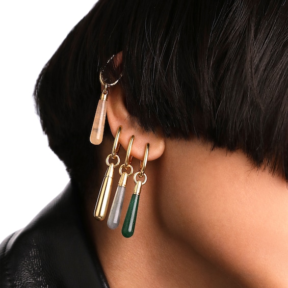 PDPAOLAâ¢ at Zales ICONS Medium Teardrop Dangle Single Hoop Earring in Sterling Silver with 18K Gold Plate