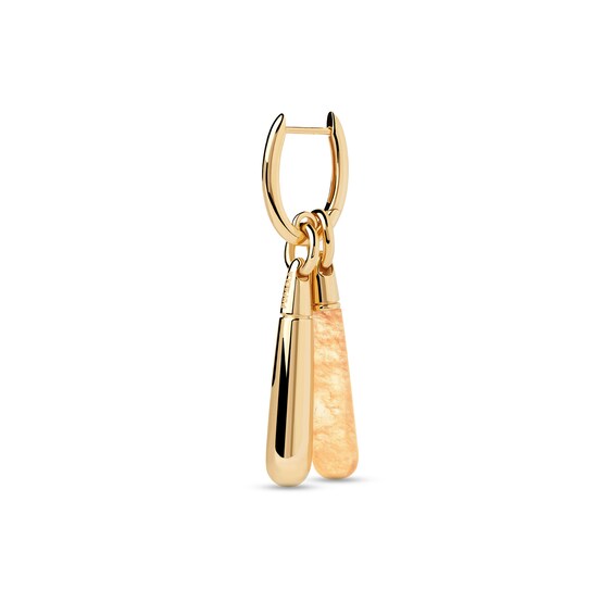 PDPAOLAâ¢ at Zales ICONS Medium Teardrop Dangle Single Hoop Earring in Sterling Silver with 18K Gold Plate