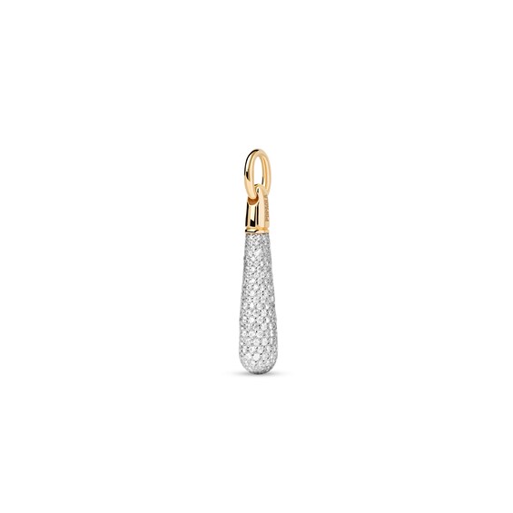 PDPAOLAâ¢ at Zales ICONS Cubic Zirconia Medium Drop Hoop Earring and Necklace Charm in Sterling Silver with Gold Plate
