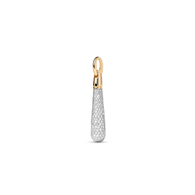 Main Image 1 of PDPAOLA™ at Zales ICONS Cubic Zirconia Medium Drop Hoop Earring and Necklace Charm in Sterling Silver with Gold Plate