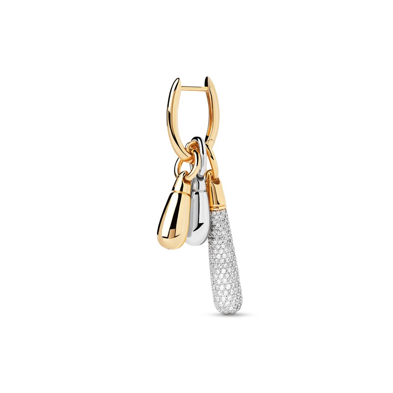Main Image 4 of PDPAOLA™ at Zales ICONS Cubic Zirconia Medium Drop Hoop Earring and Necklace Charm in Sterling Silver with Gold Plate
