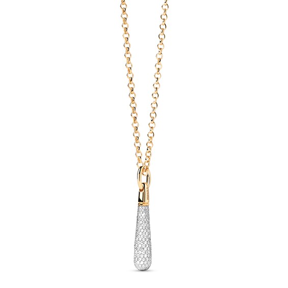PDPAOLAâ¢ at Zales ICONS Cubic Zirconia Medium Drop Hoop Earring and Necklace Charm in Sterling Silver with Gold Plate
