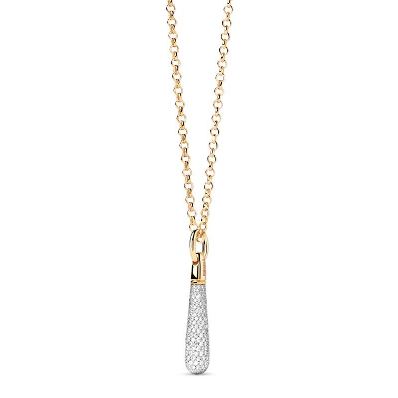 Main Image 5 of PDPAOLA™ at Zales ICONS Cubic Zirconia Medium Drop Hoop Earring and Necklace Charm in Sterling Silver with Gold Plate