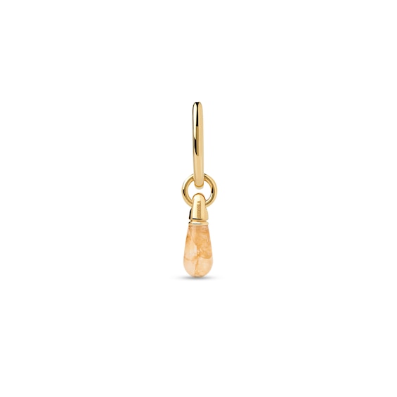PDPAOLA⢠at Zales ICONS Aventurine Small Teardrop Dangle Single Hoop Earring in Sterling Silver with 18K Gold Plate