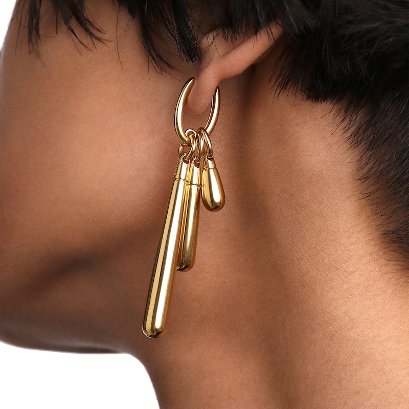 Main Image 2 of PDPAOLA™ at Zales ICONS Medium Drop Stackable Hoop Earring and Necklace Charm in Sterling Silver with 18K Gold Plate