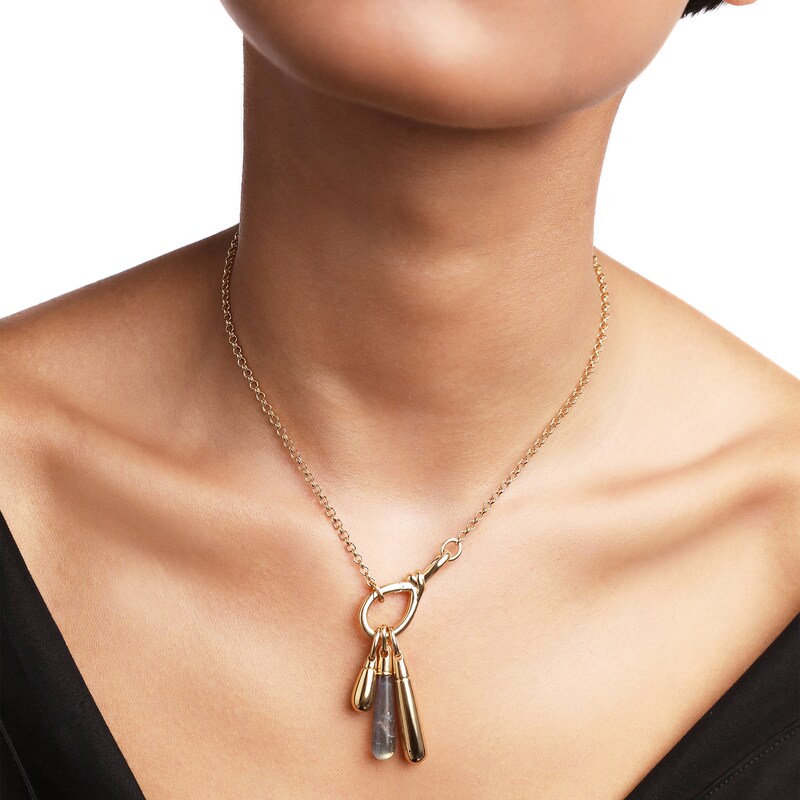 Main Image 3 of PDPAOLA™ at Zales ICONS Medium Drop Stackable Hoop Earring and Necklace Charm in Sterling Silver with 18K Gold Plate