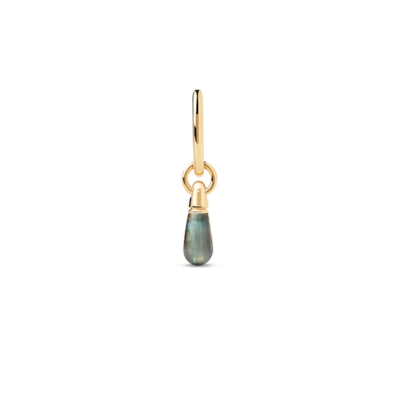 PDPAOLA⢠at Zales ICONS Labradorite Small Teardrop Dangle Single Hoop Earring in Sterling Silver with 18K Gold Plate