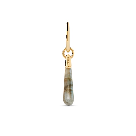 PDPAOLA⢠at Zales ICONS Labradorite Medium Teardrop Dangle Single Hoop Earring in Sterling Silver with 18K Gold Plate