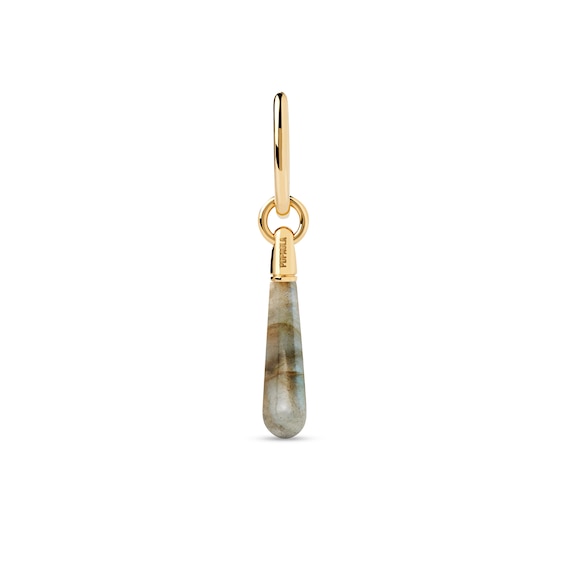 Pdpaolaâ¢ at Zales Labradorite Medium Teardrop Dangle Single Hoop Earring in Sterling Silver with 18K Gold Plate